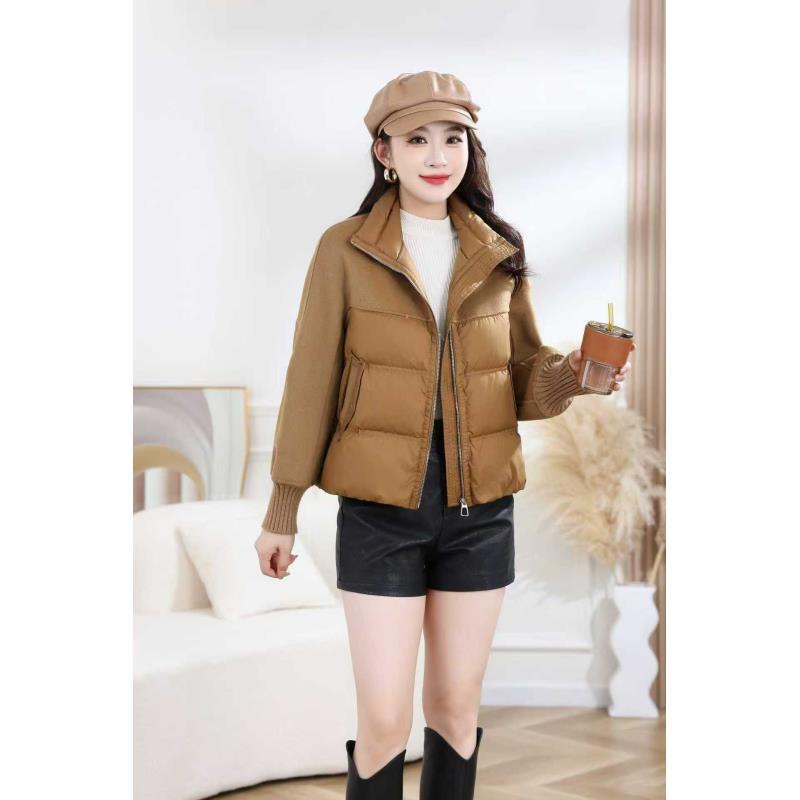 【D912】加厚双面羊绒拼接女短款冬季新款时尚羊毛呢