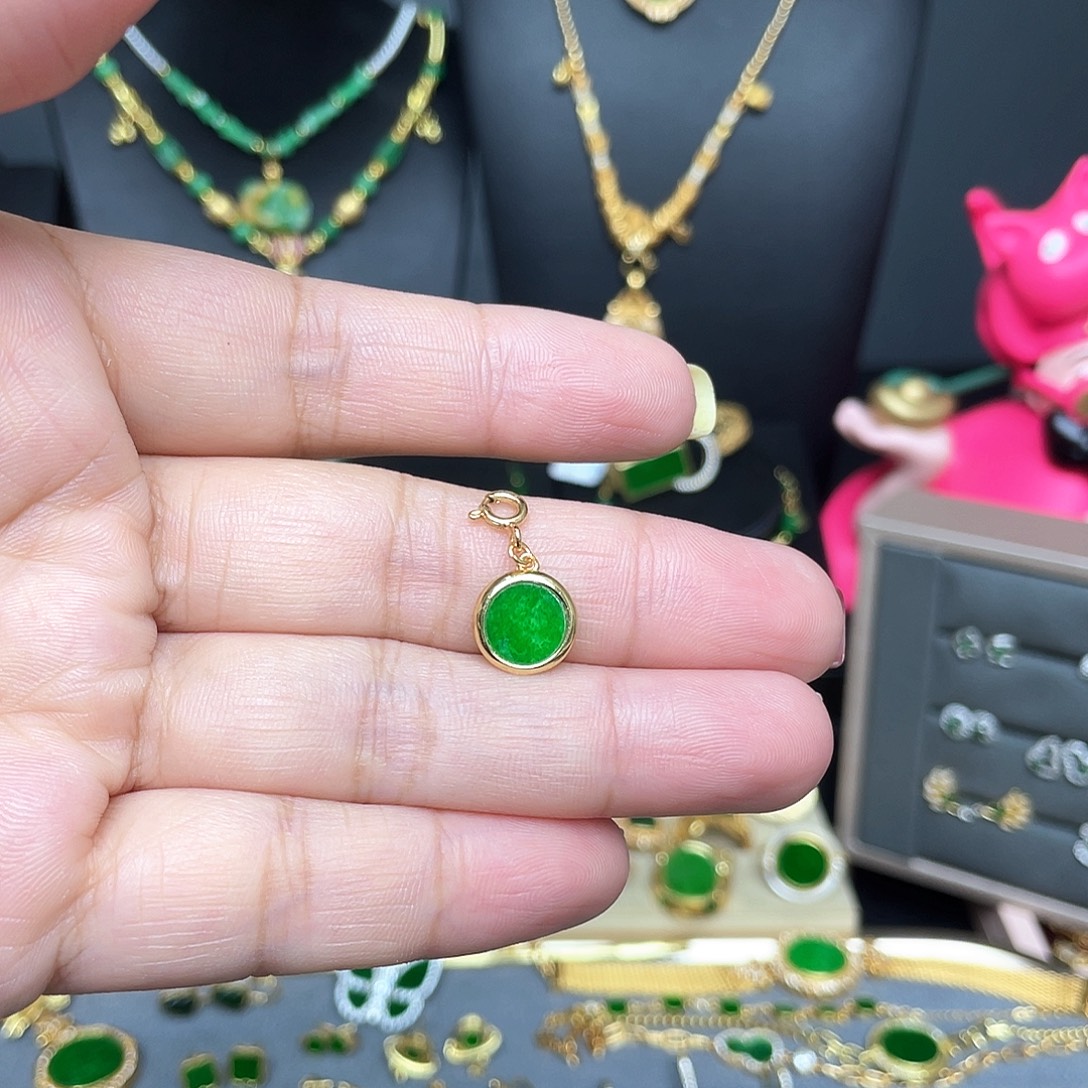 颈饰银S925镶嵌翡翠翡翠