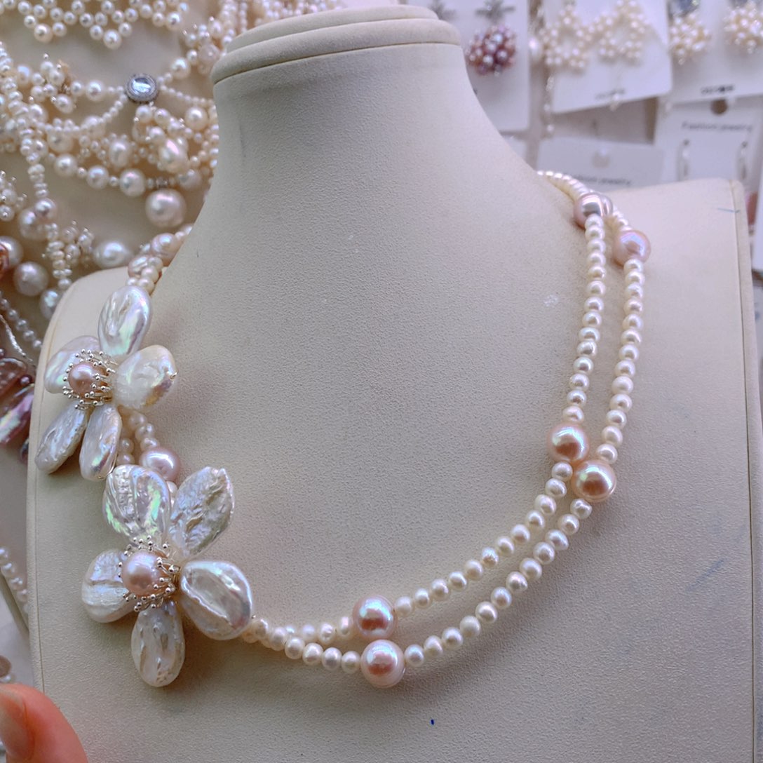 ℳ****发夹淡水珍珠未镶嵌