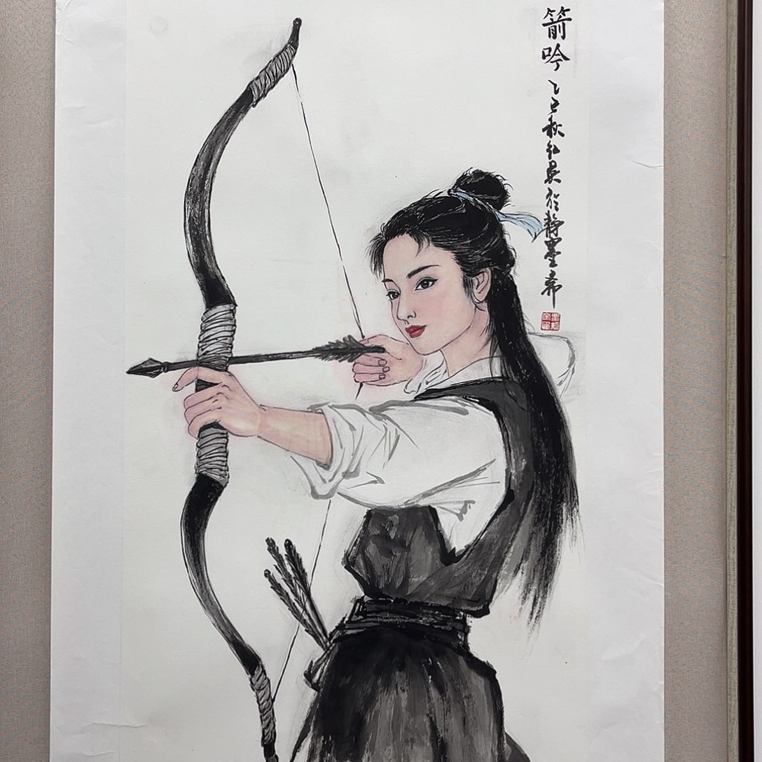 国画艺术家真人手绘