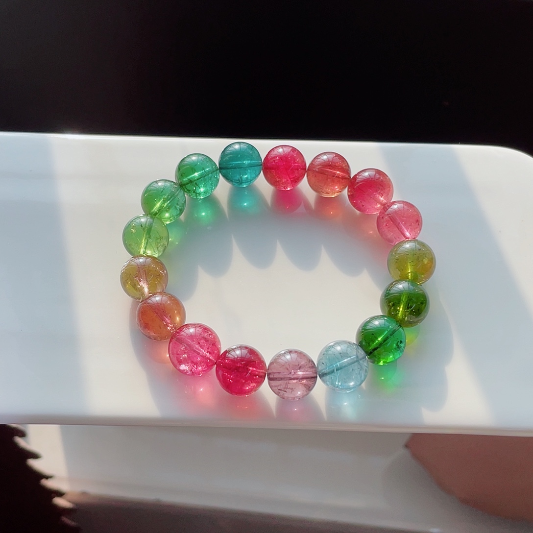 碧玺未镶嵌手链12.mm左右