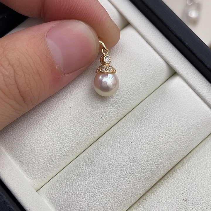 海水珍珠银S925镶嵌吊坠(不含链)