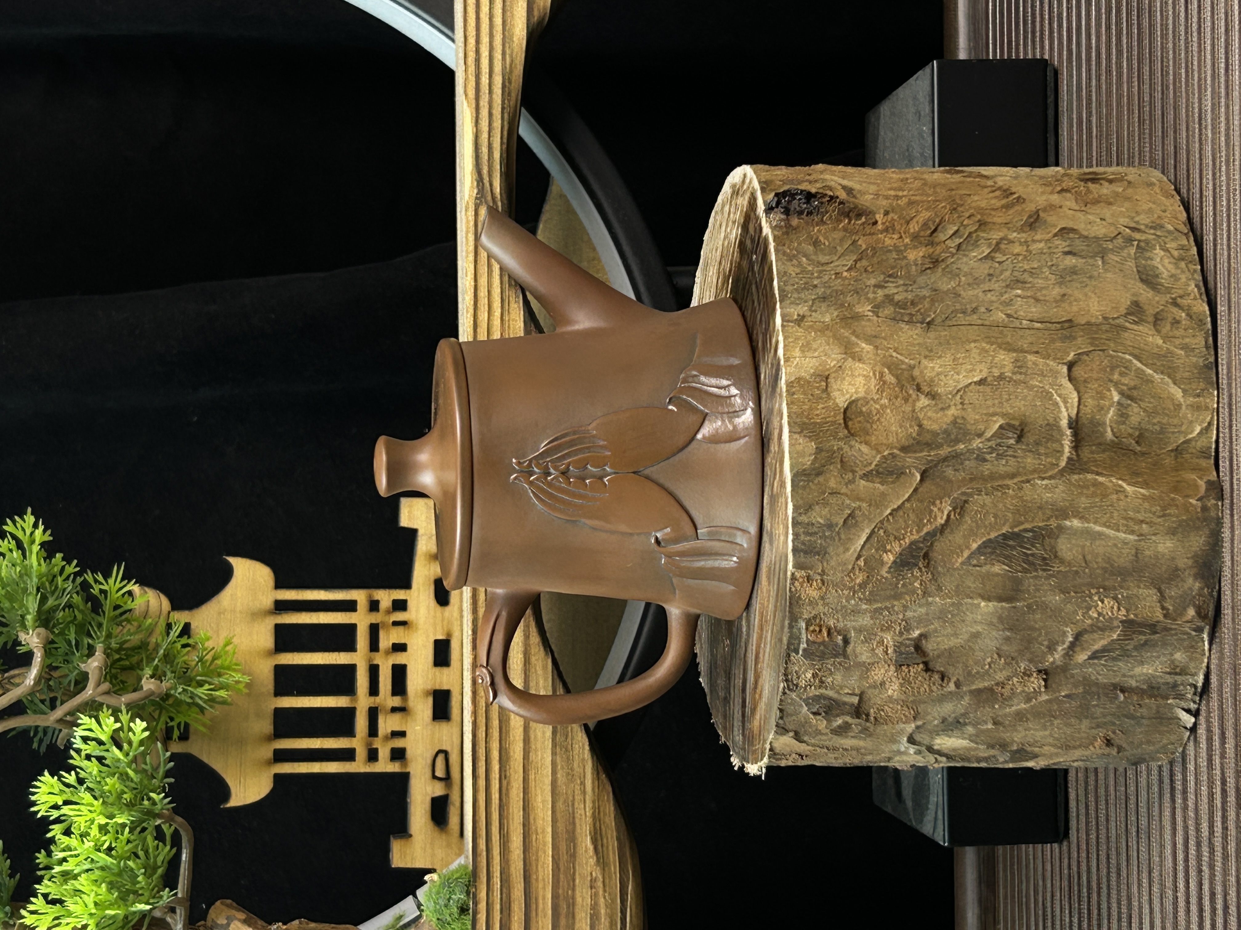 紫陶云南建水紫陶<精品浮雕约120ml>全手工精美茶具送礼手工茶壶