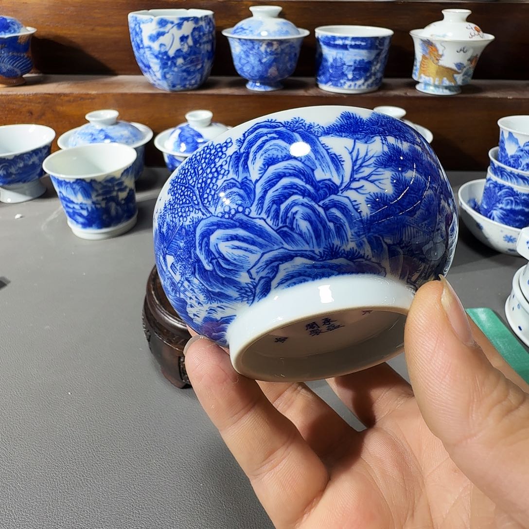 泥塑主人杯手工手绘