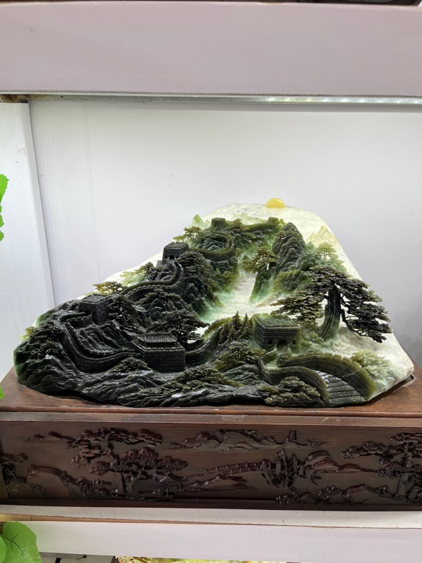 玉石摆件手工雕刻摆件长城