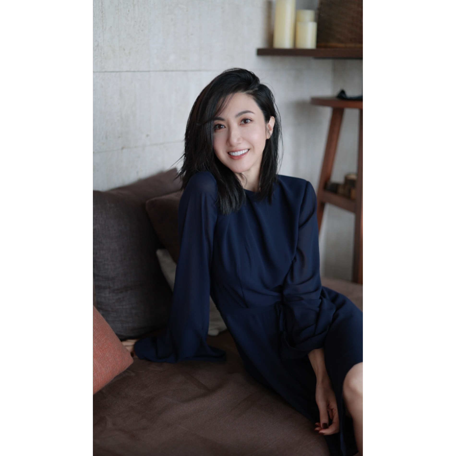 【壁虎姐】新款深蓝色夏季薄款系带气质连衣裙