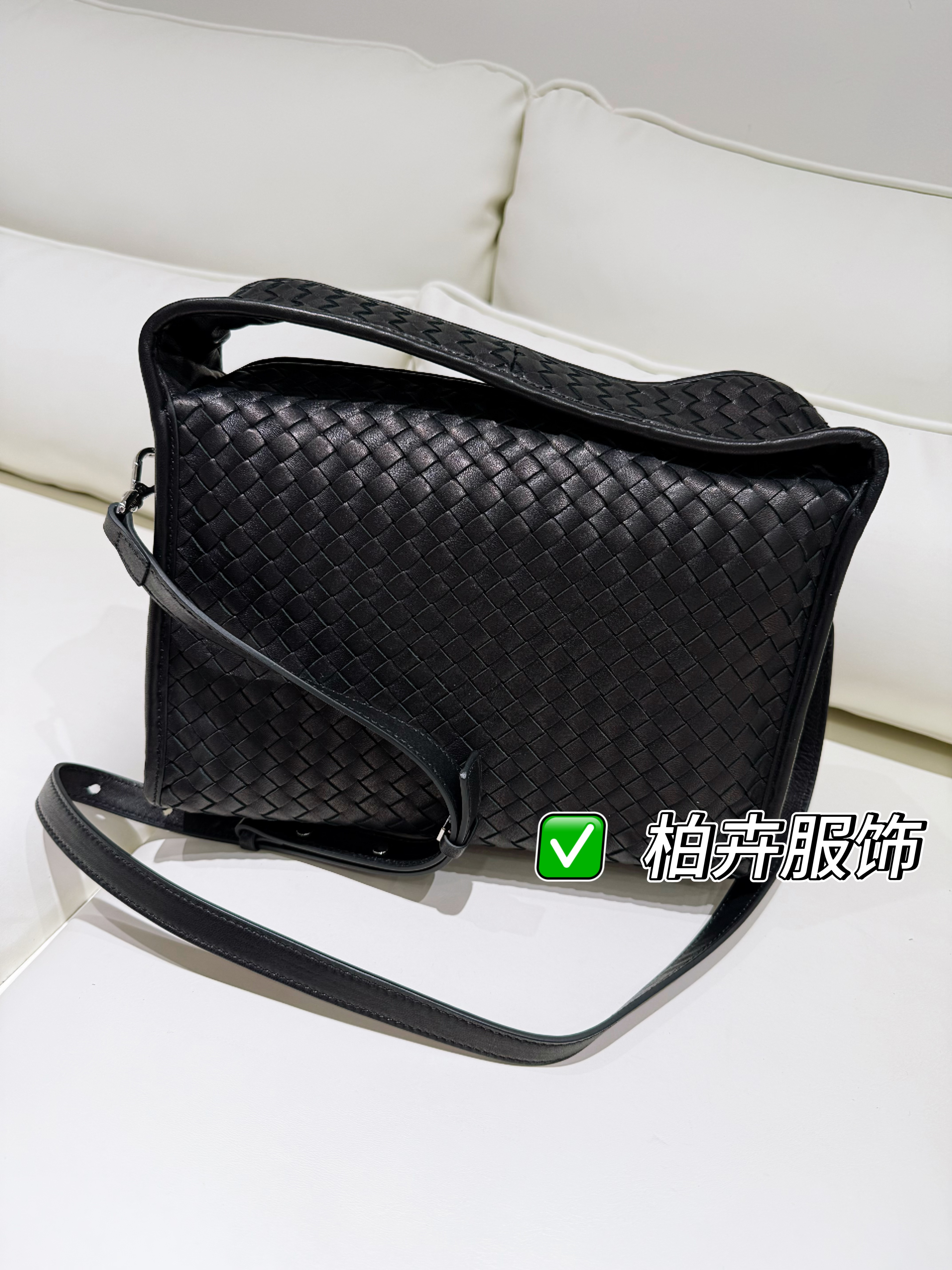 【柏卉服饰】编织皮手提包