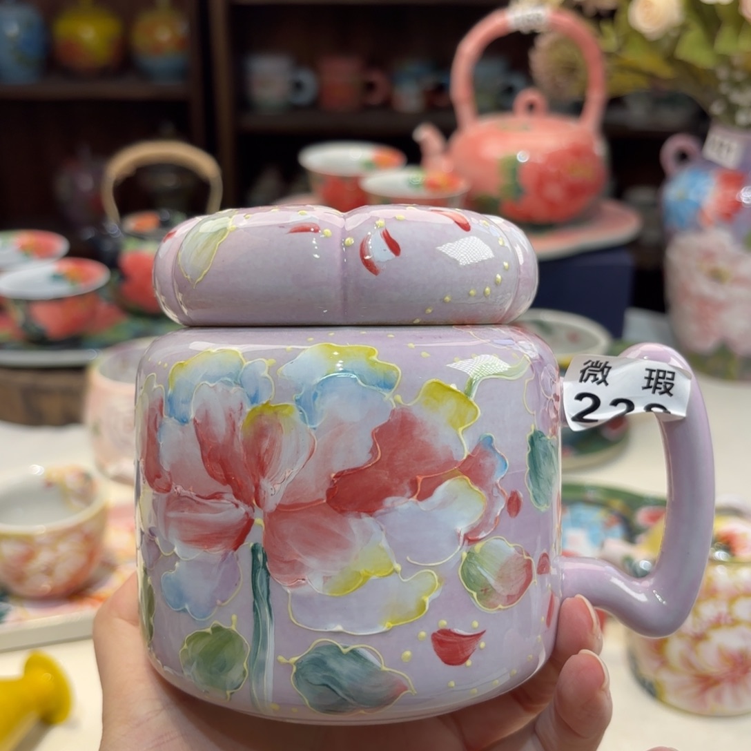 福**满景德镇手绘高温釉下彩陶瓷茶具