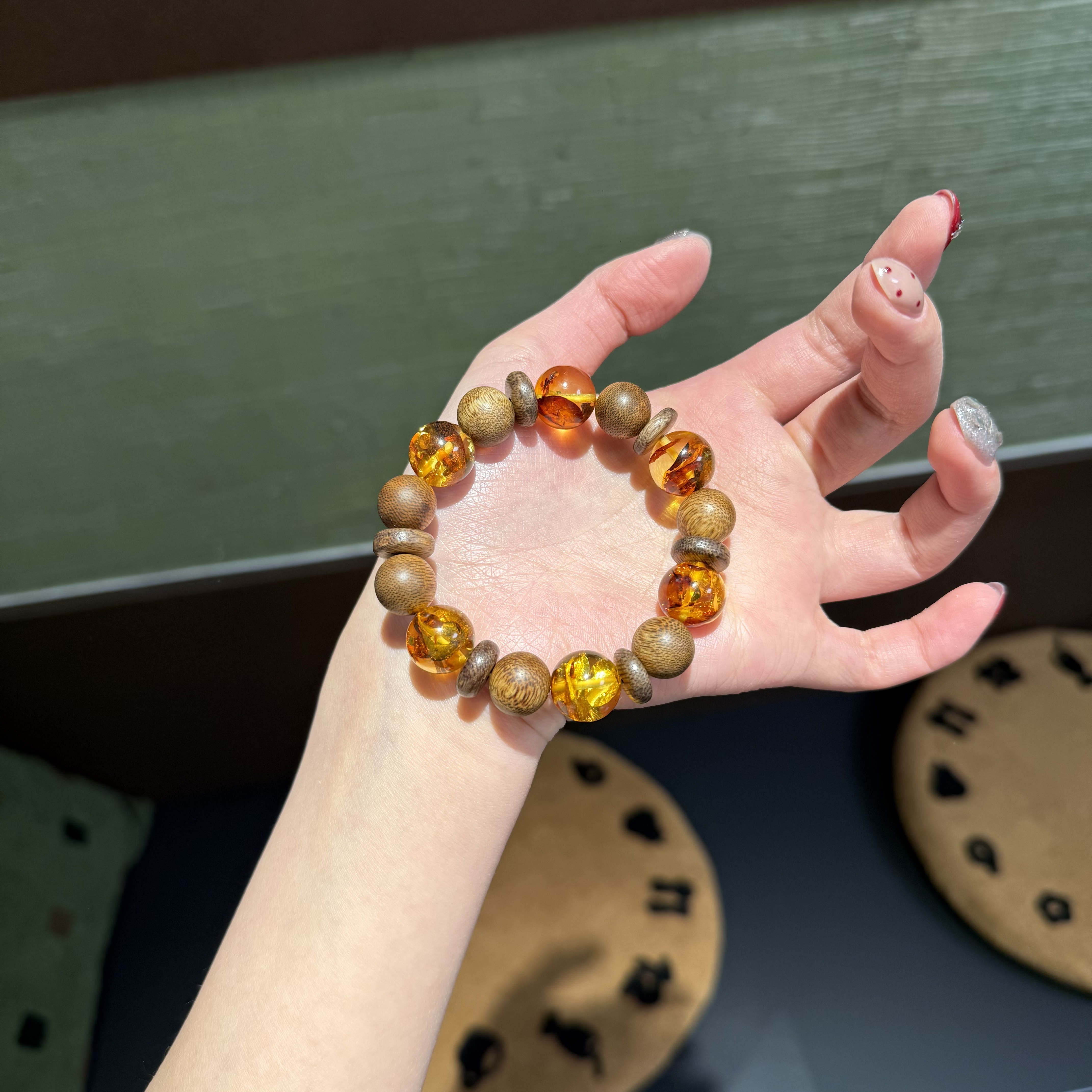 M*花盏灯*天然花珀香香手串 多样性发其一