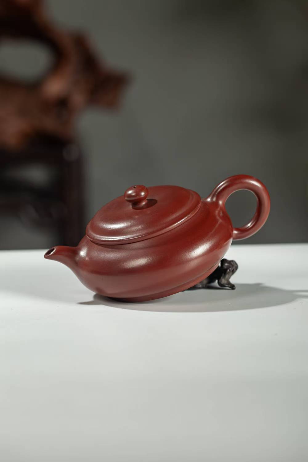 宜兴黄龙山原矿紫砂明炉大红袍泥料约220cc