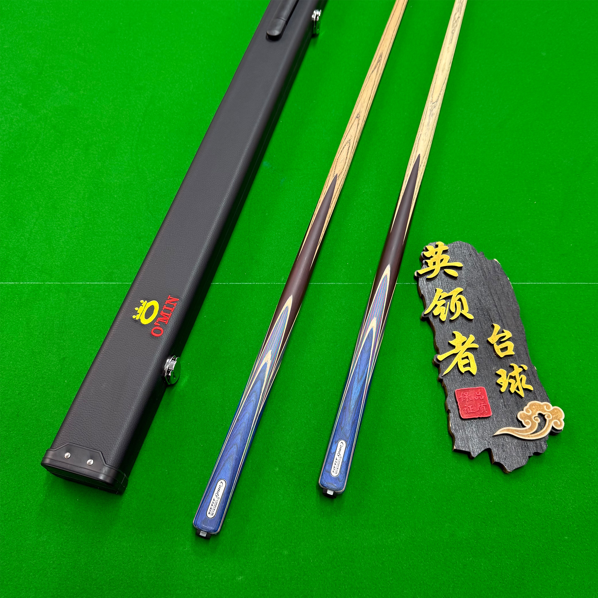 顺丰包邮O’Min蓝孔雀高端高颜值球杆黑八中八小头杆台球台球杆