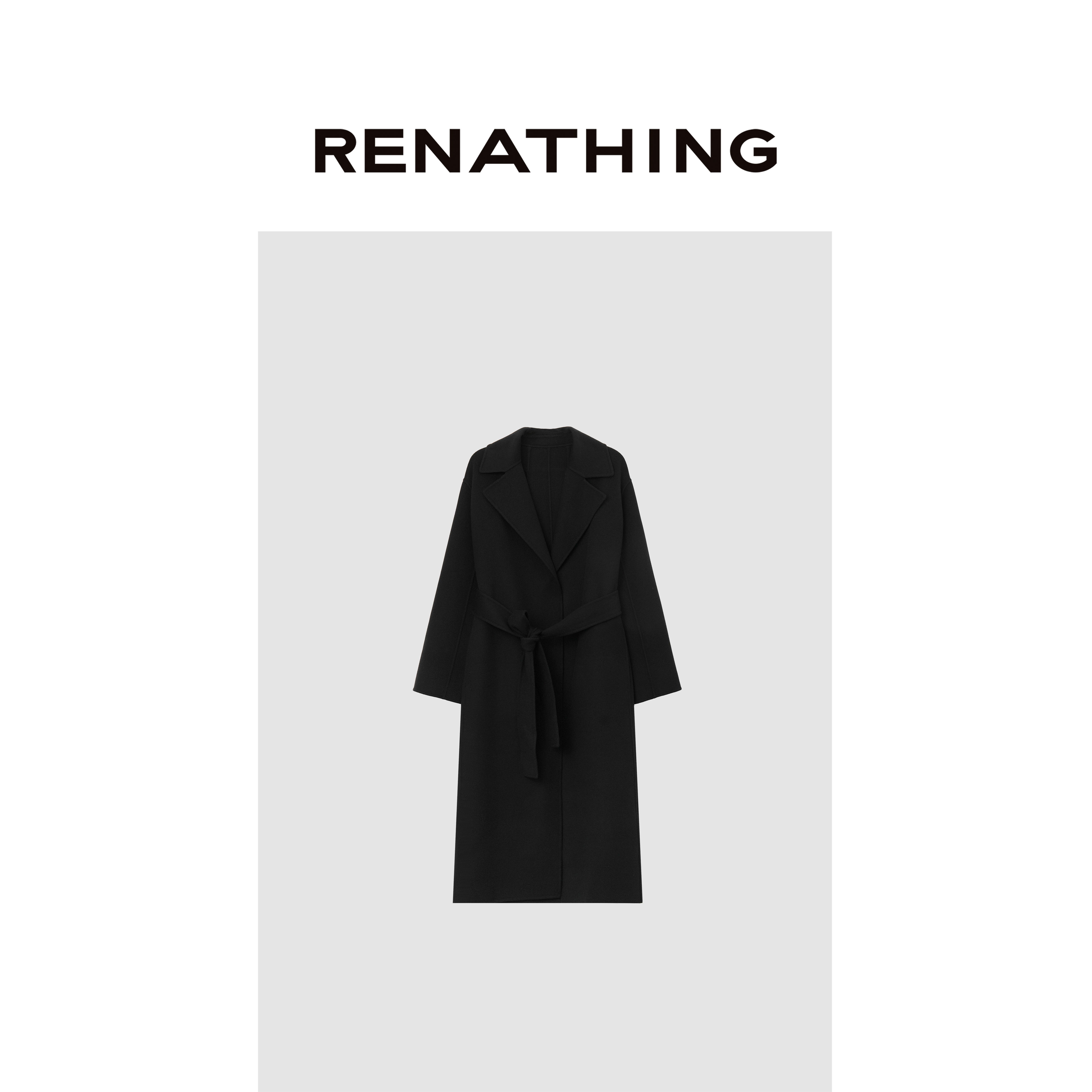 【RENATHING】翻领优雅双面呢大衣