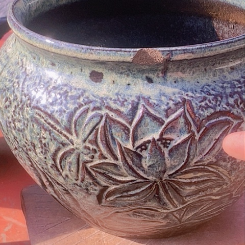 紫砂花盆口20高度17瑕疵
