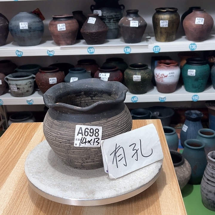 红陶手工制作工艺花盆