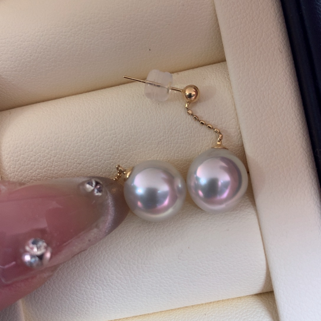 海水珍珠耳饰18K金镶嵌