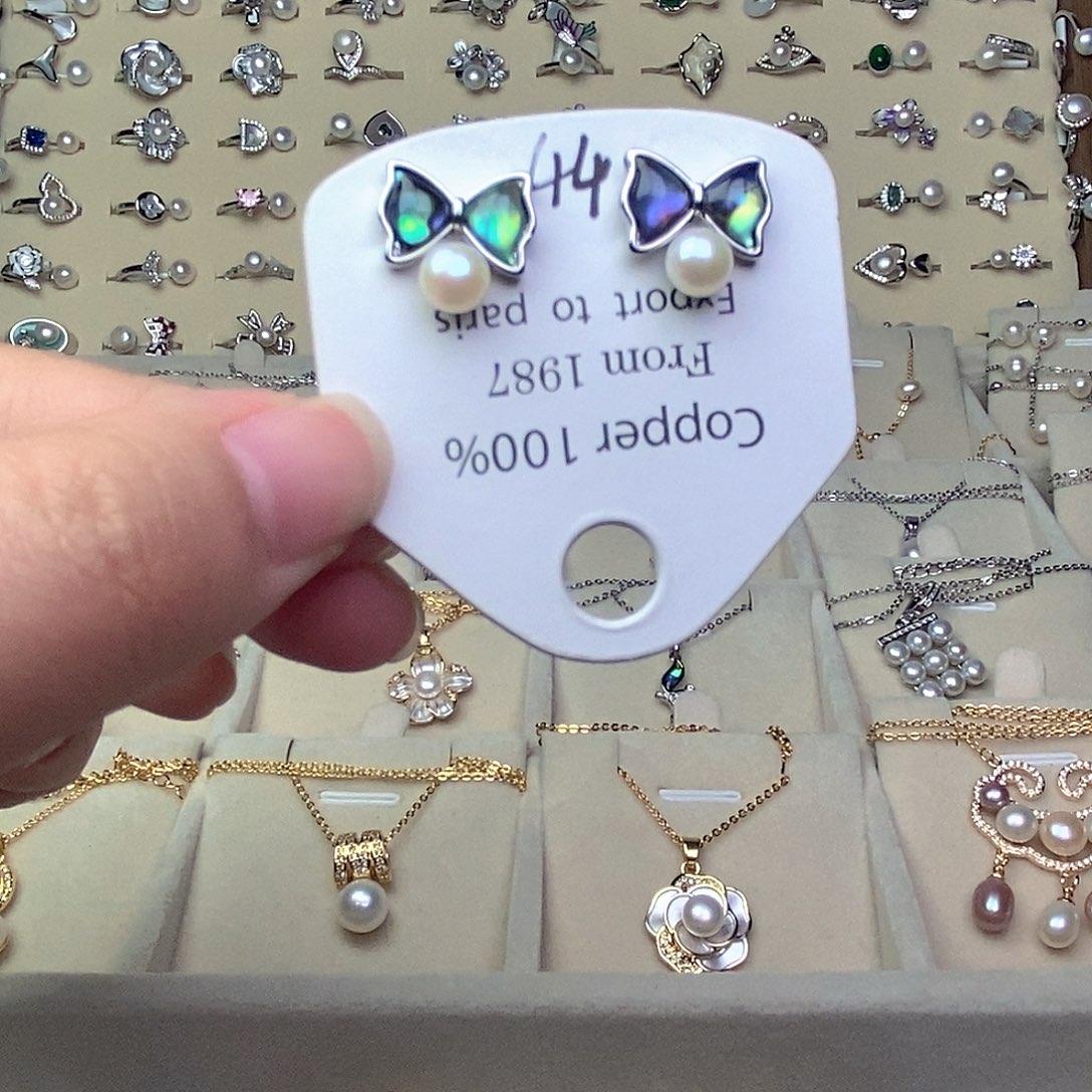 耳饰银S925镶嵌淡水珍珠