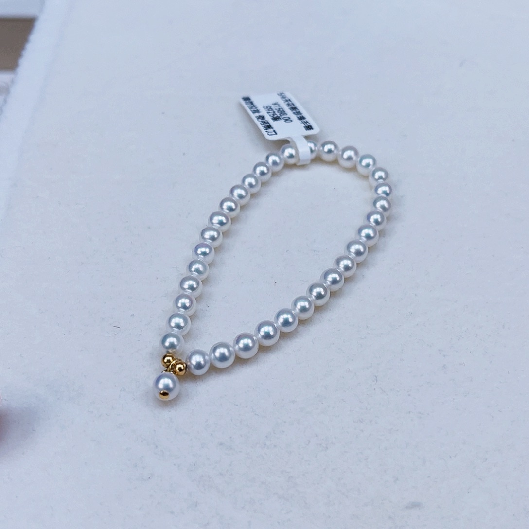 银S925镶嵌手绳淡水珍珠5-6天然淡水珍珠手链 