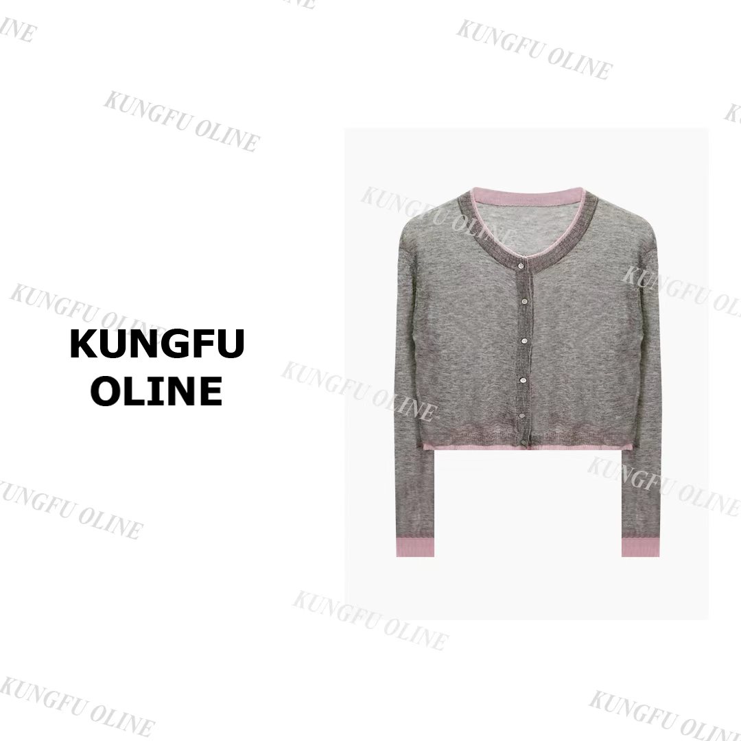 【现现】【拼色开衫毛衣】KS8439秋冬流行款卡通印花长袖开衫休闲毛衣