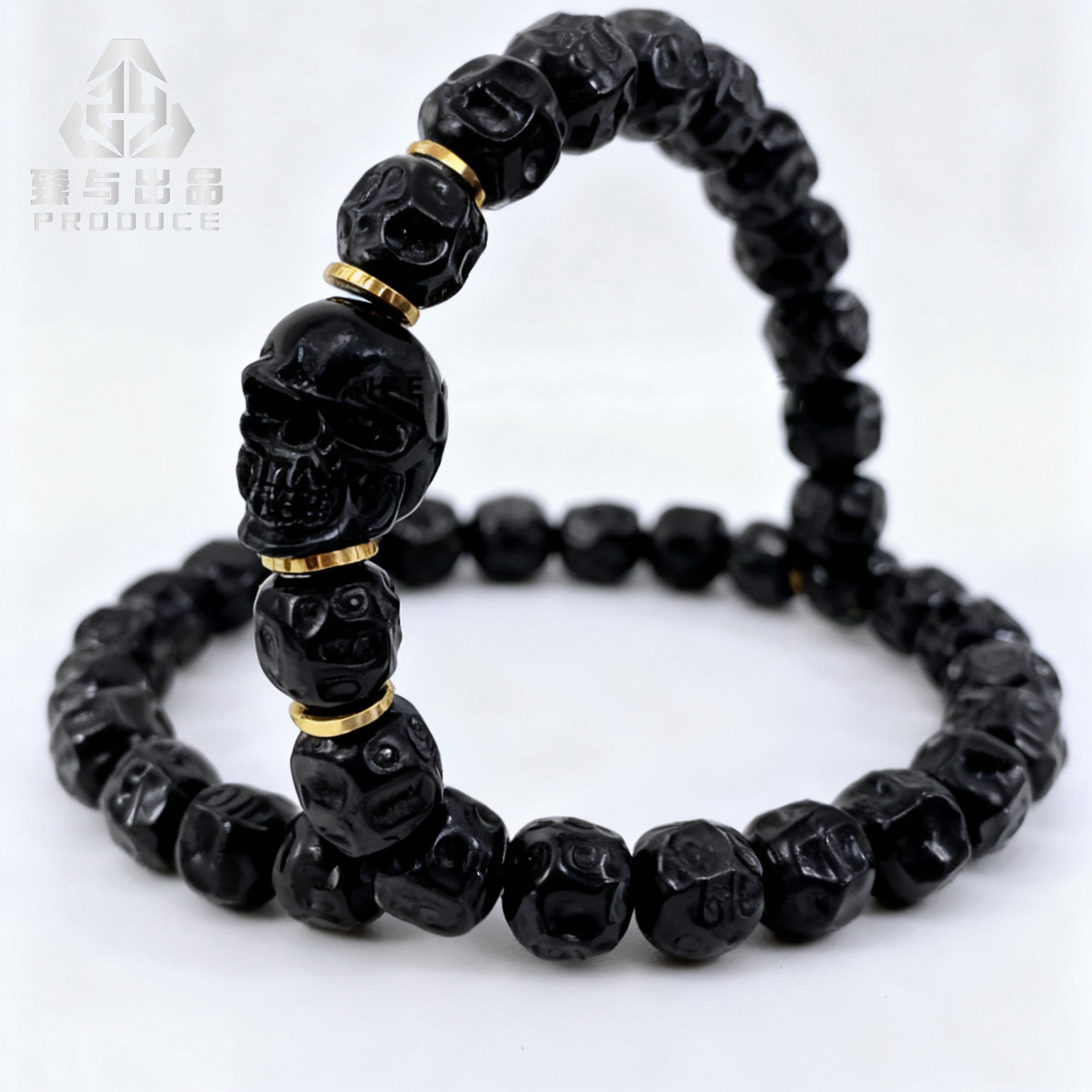 无相系列（骷髅）满工雕刻陨坑无相椰蒂手串9*8+珠改手工雕刻恶灵