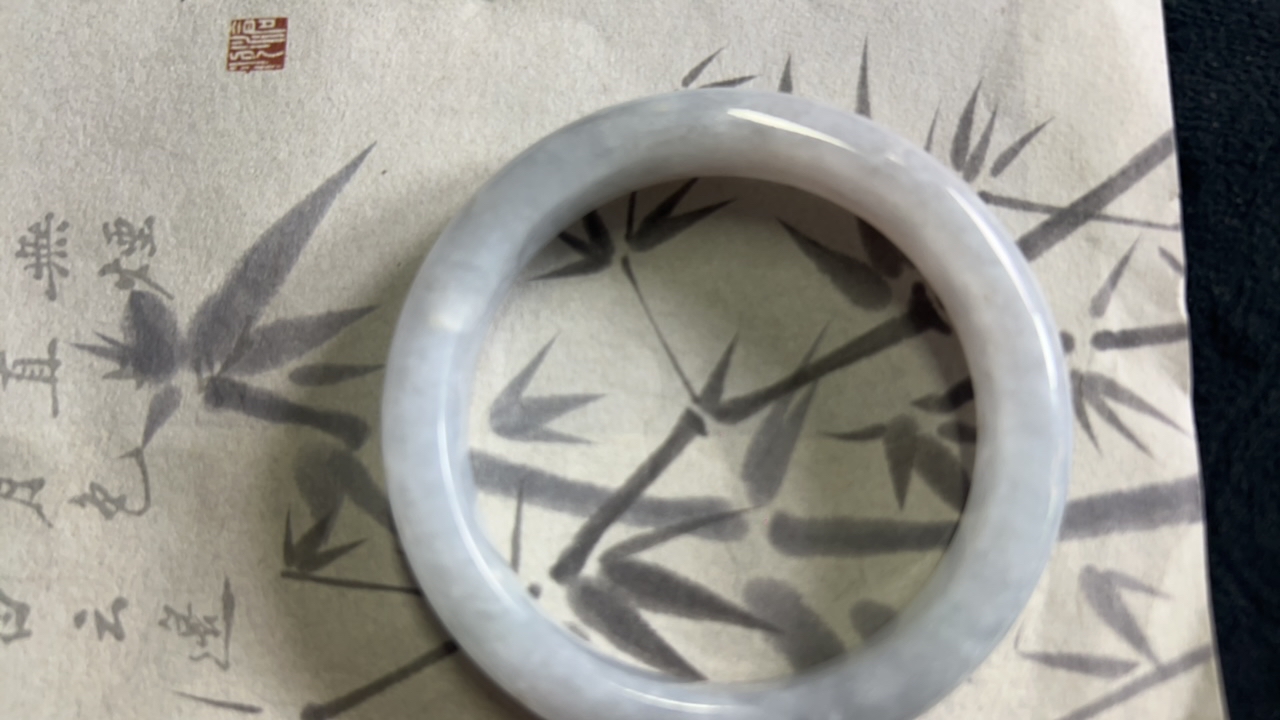 F2157-五六＋ 缅甸冰润飘绿翠翡翠手镯女款