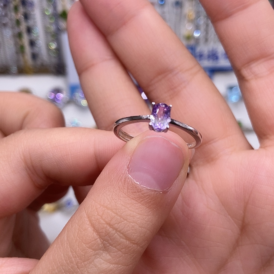 银S925镶嵌水晶戒指