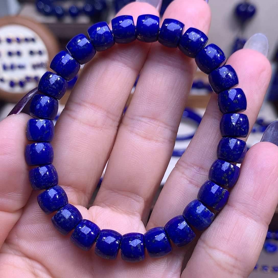 青金石银S925镶嵌8.1m直切老型捡漏