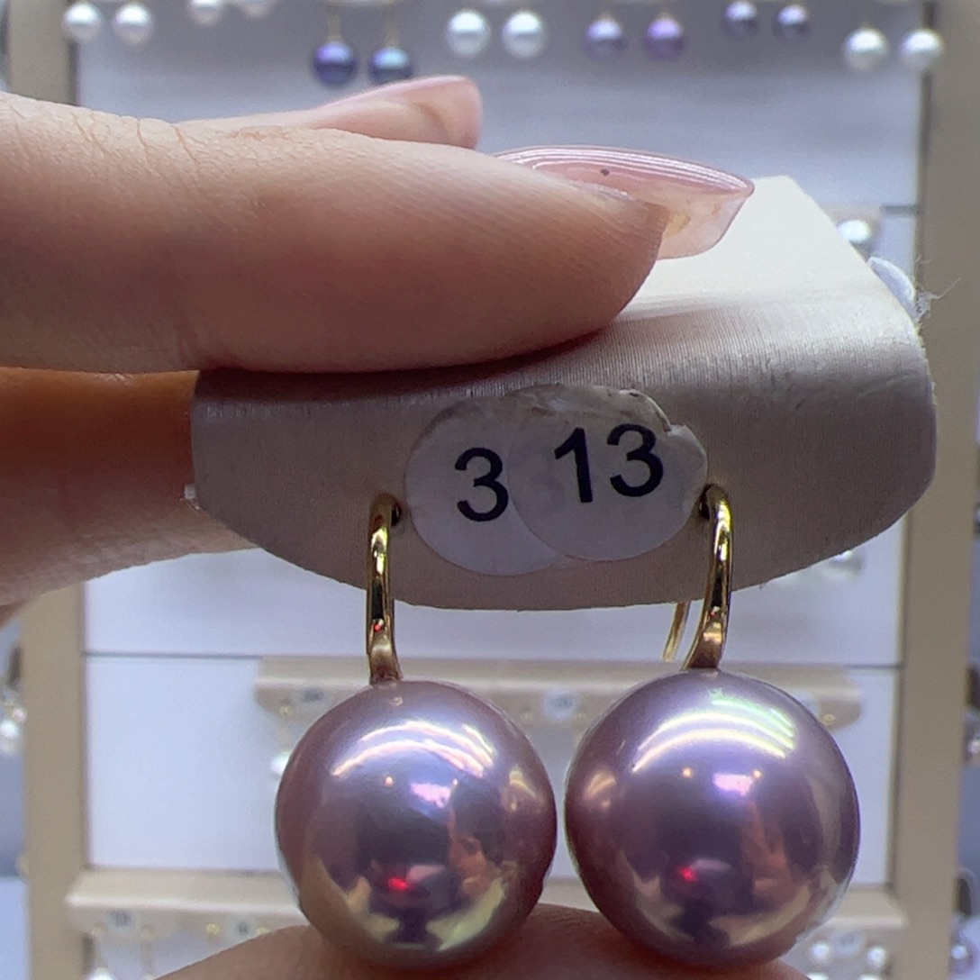 淡水珍珠耳饰18K金镶嵌