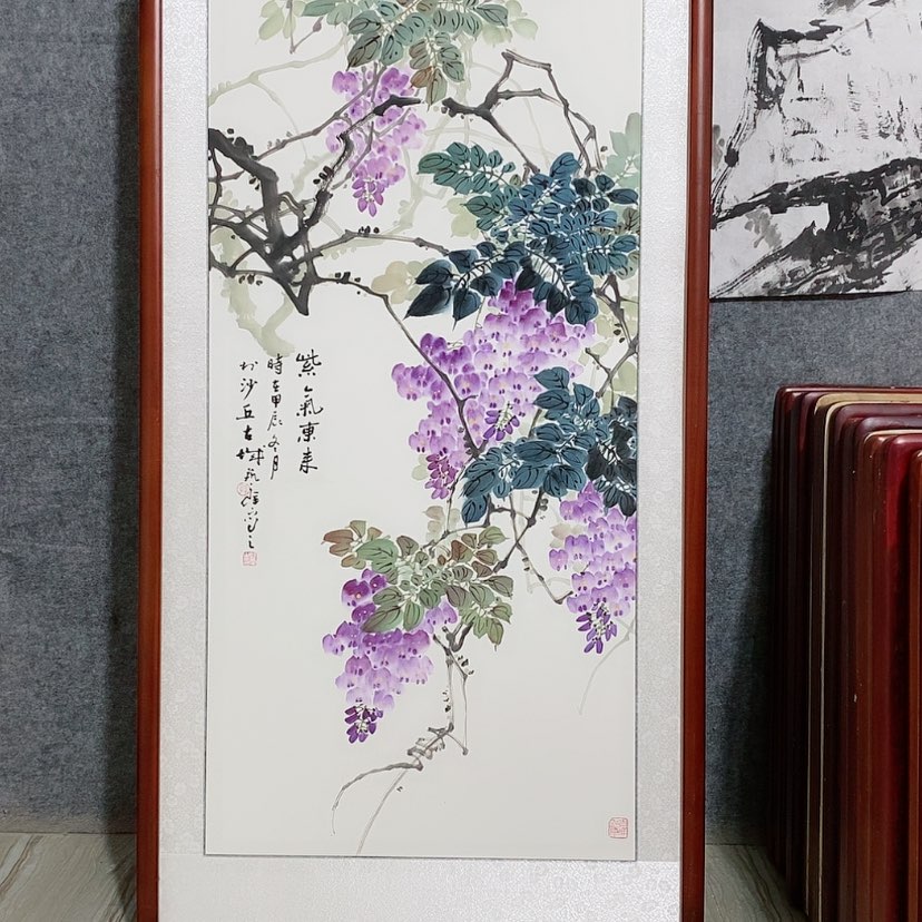 【闪购商品】国画书画作品带框125×65厘米