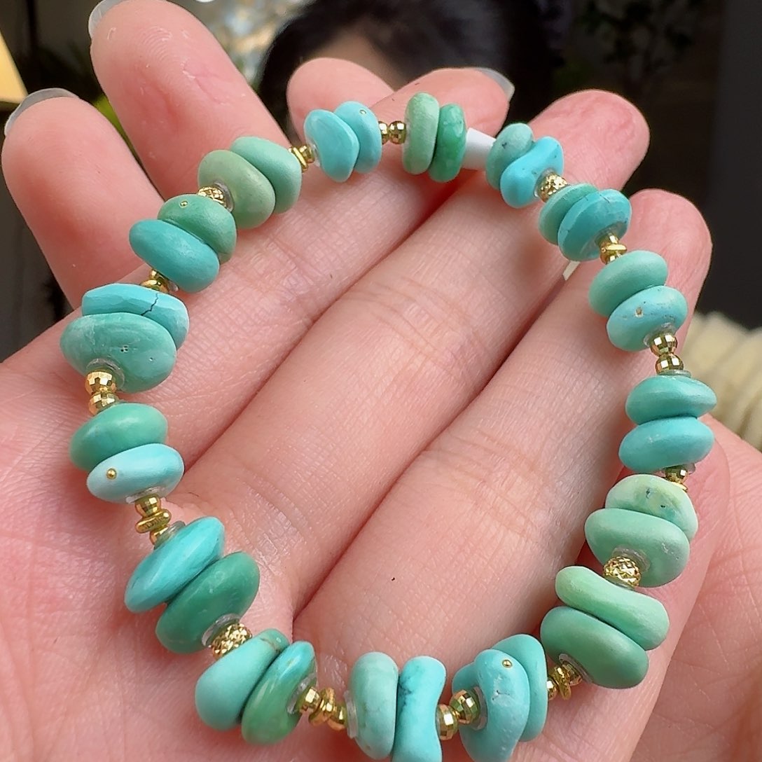 绿松石珠宝奇石18K金镶嵌