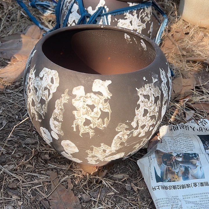 紫砂花盆高度25口20        