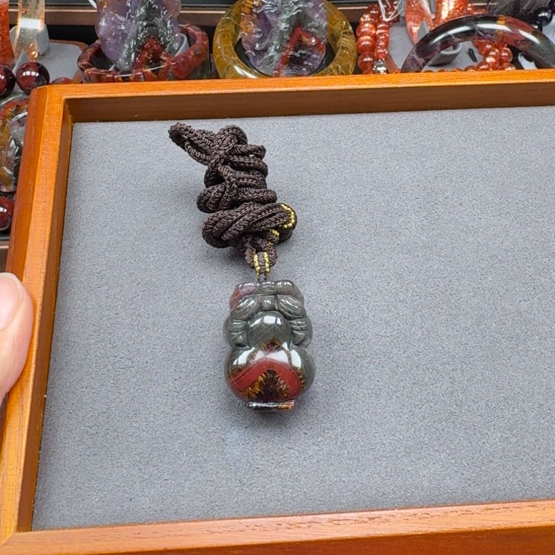 颈饰未镶嵌紫晶极光23貔貅吊坠