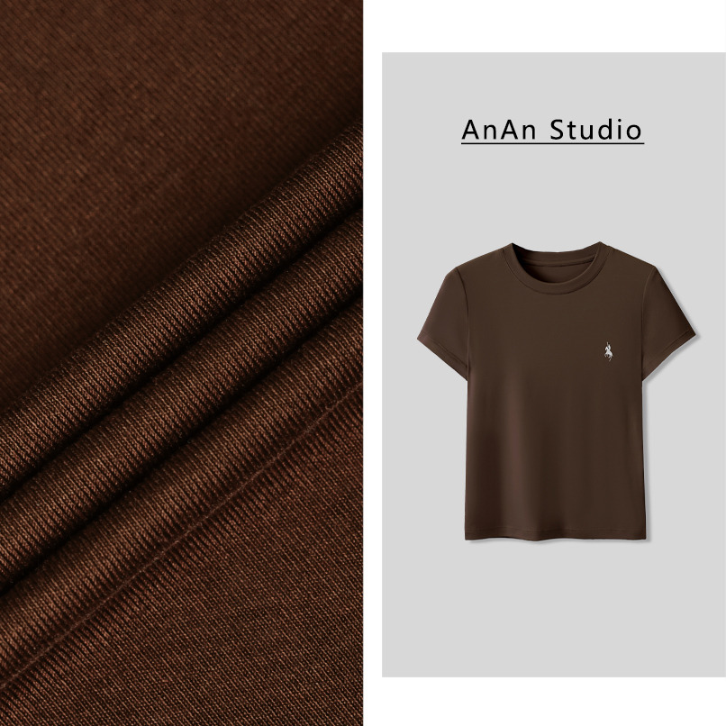 【纸落云烟】莱赛尔短袖2025年新款面膜T恤圆领洋气弹力纯色上衣女