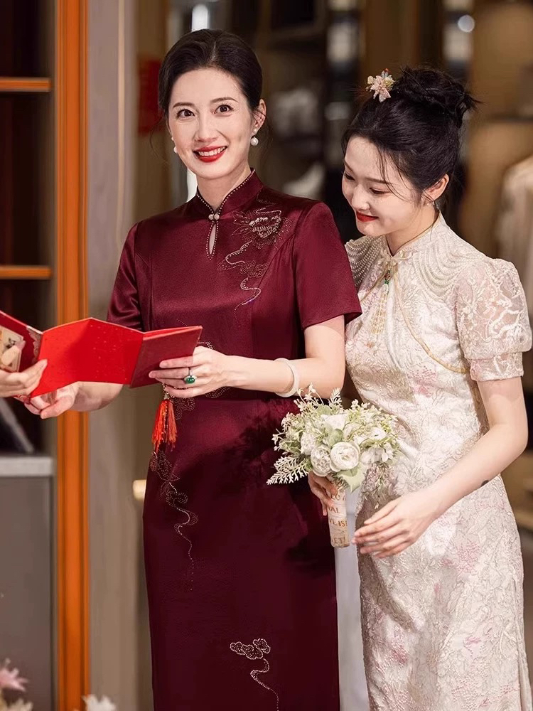 （蒸蒸日上）高端喜妈妈喜婆婆婚礼宴会敬酒喜庆新中式礼服旗袍