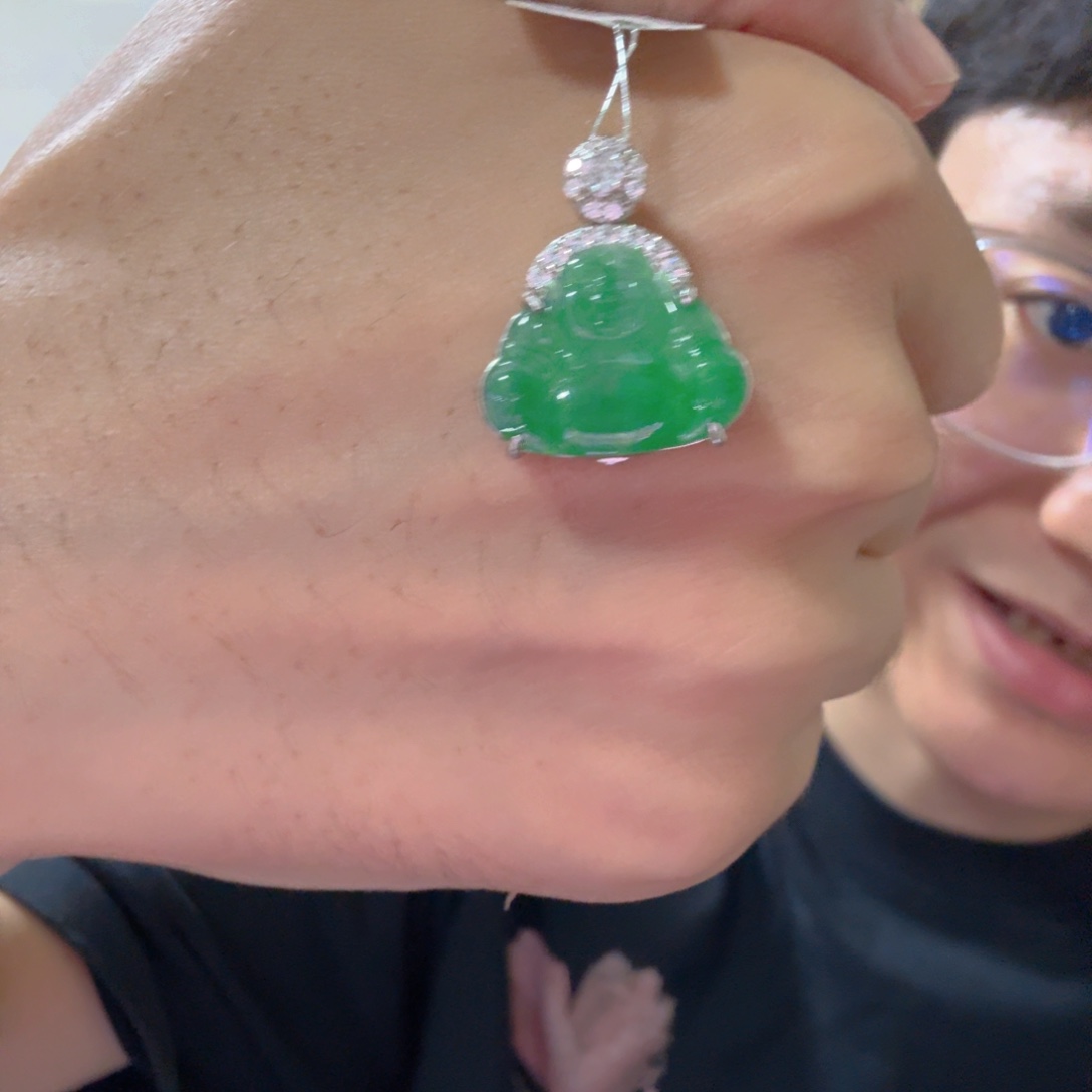 翡翠银S925镶嵌颈饰吊坠