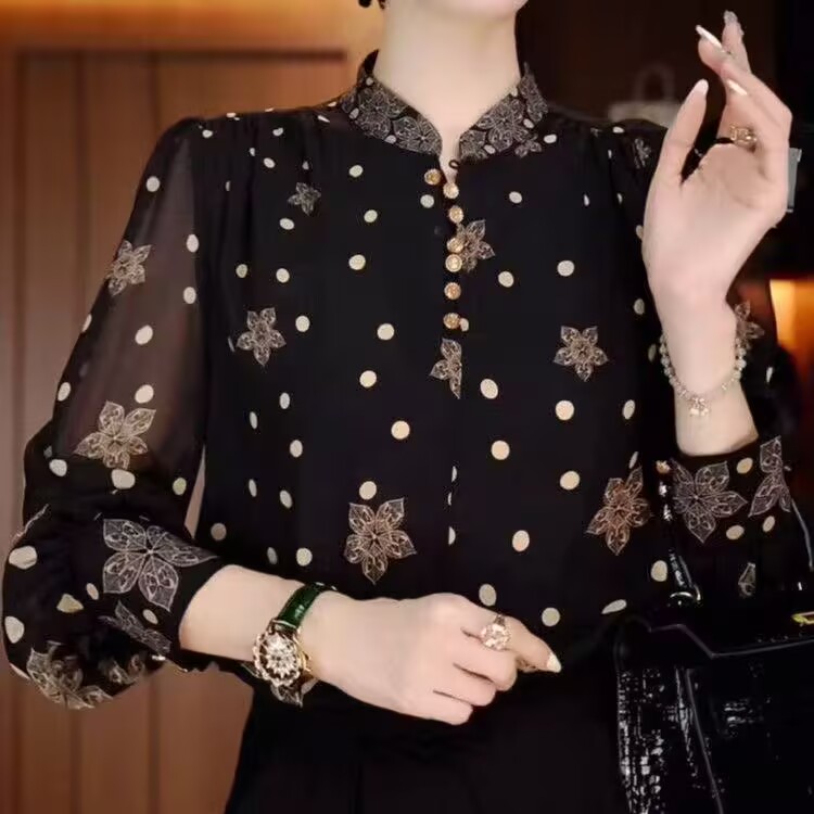 2025早秋新款长袖薄款冰丝衬衫大码胖mm遮肚显瘦防晒洋气减龄小衫