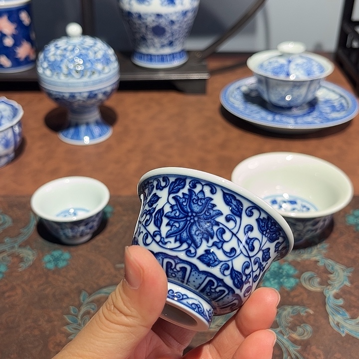 镹曰茶闲柴窑手工手绘青花