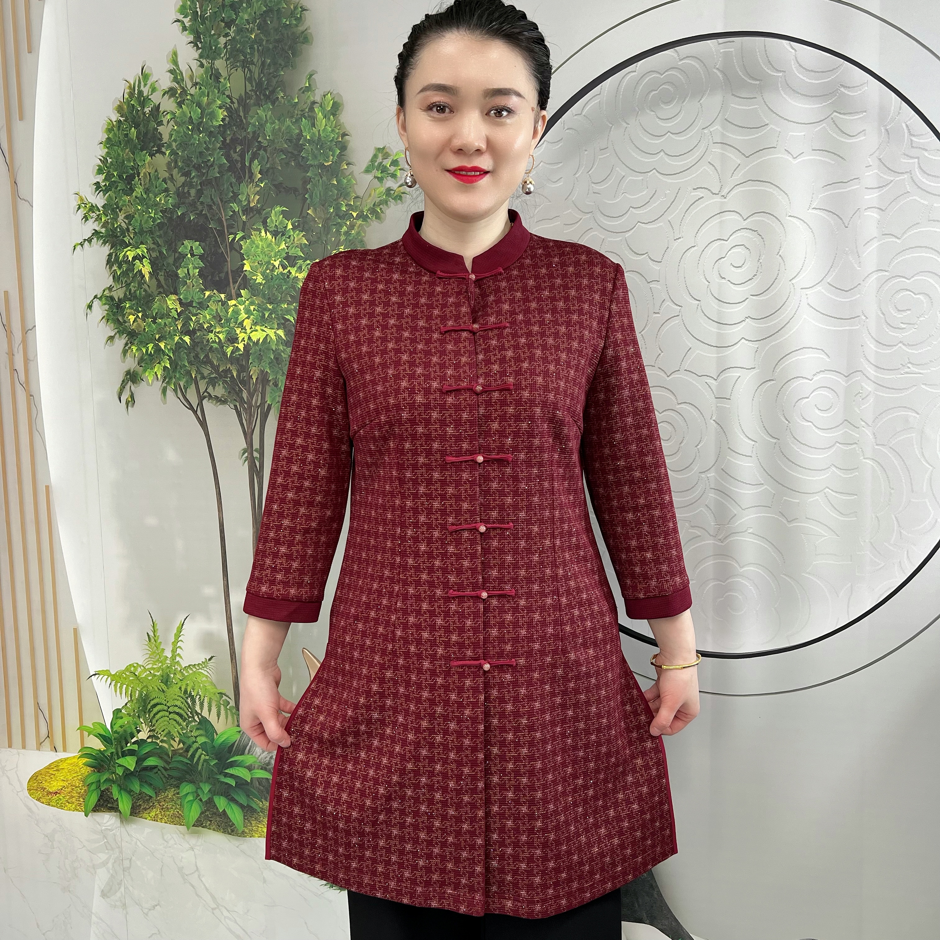 桃溪春晓  中老年女装春季 国风开衫中长款宽松禅意日常款