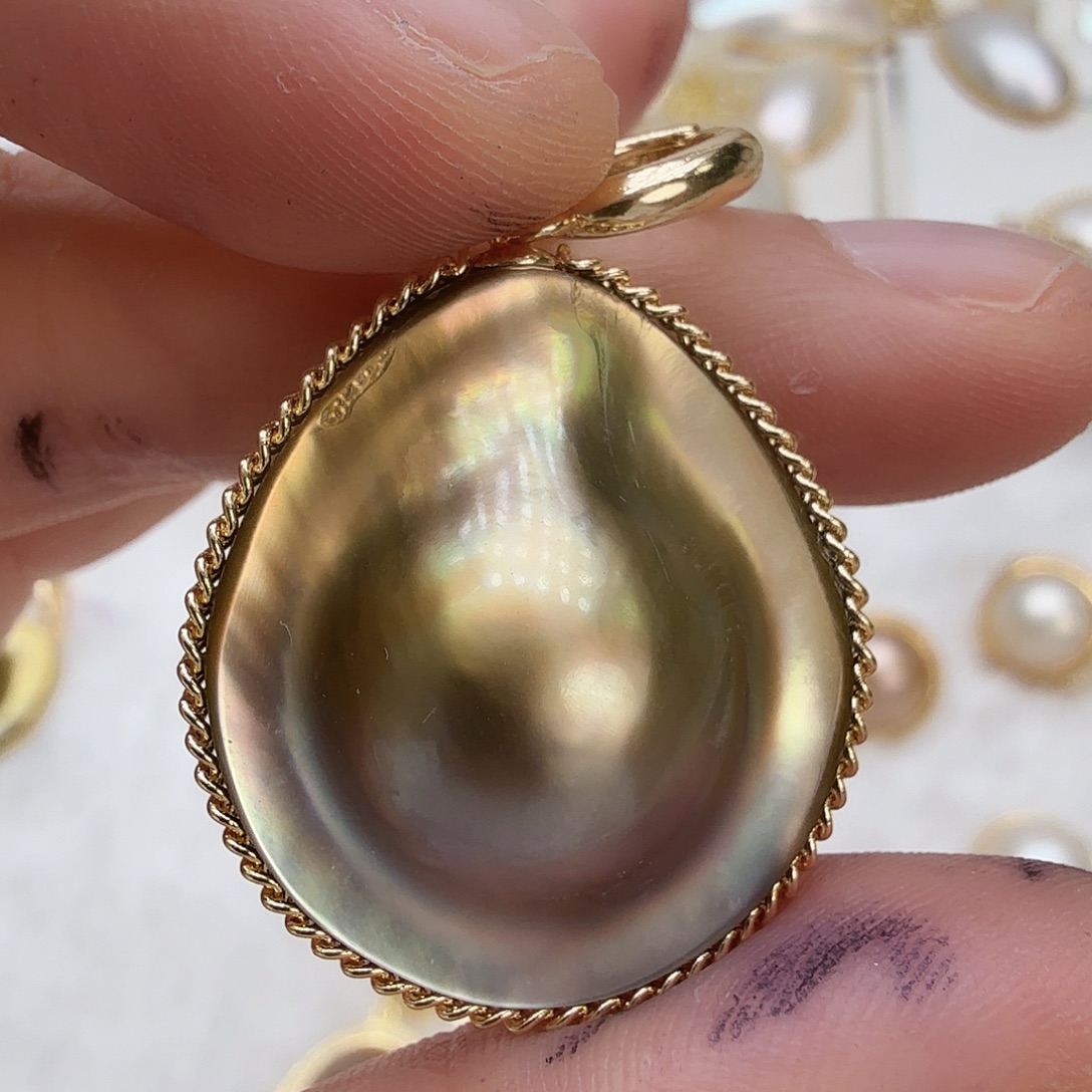 拼合珍珠（马贝珠）颈饰未镶嵌35