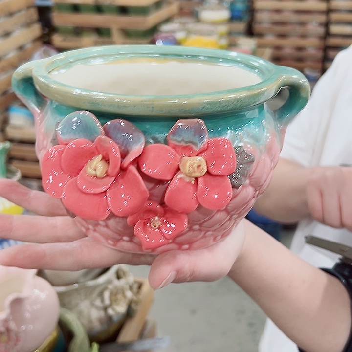 有孔.凑满10元发货多肉陶瓷花盆！