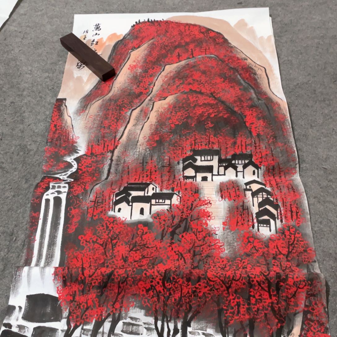 国画国画作者画心一张