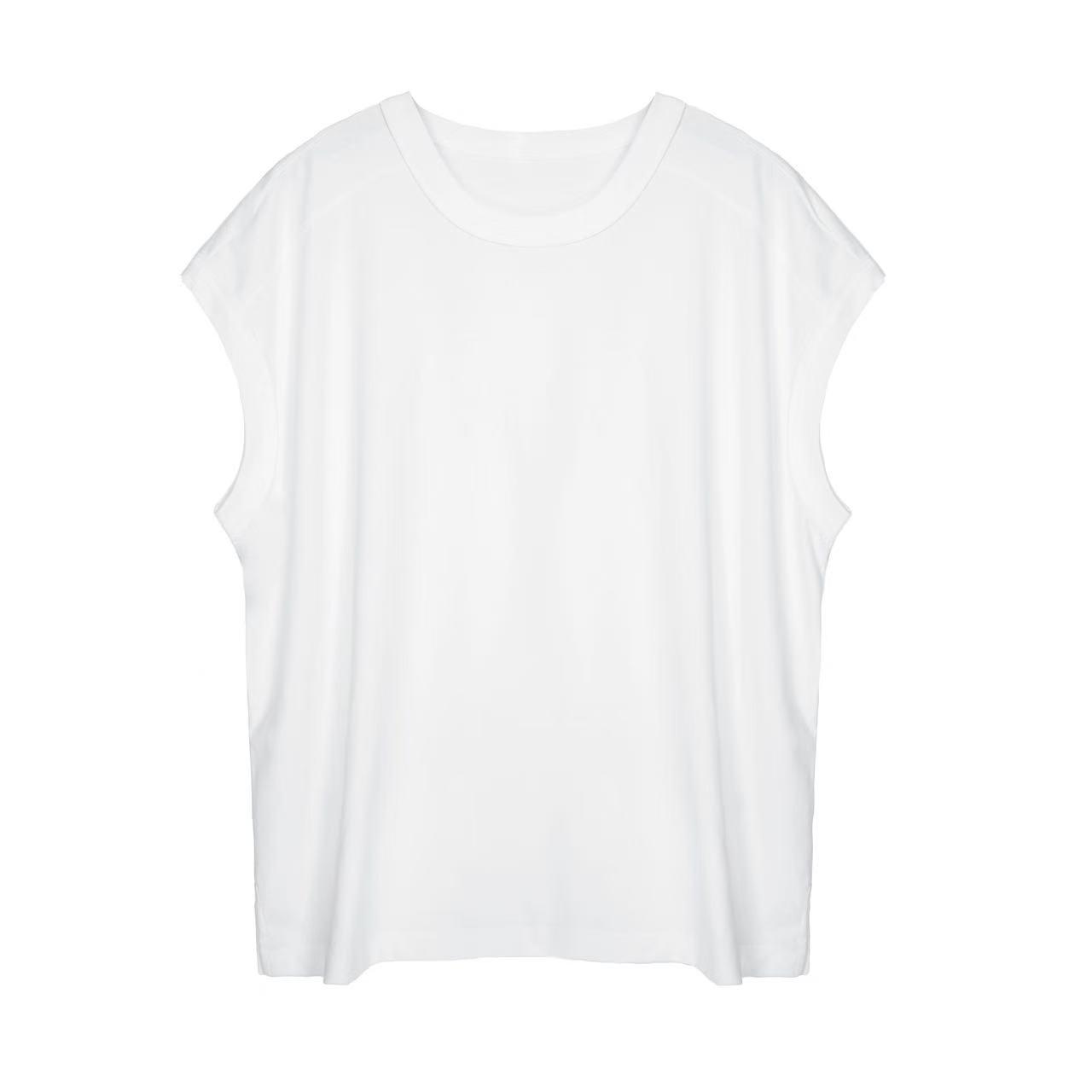 兰姐服饰夏季新款时尚百搭纯色汉麻棉索罗娜挂肩T恤1083