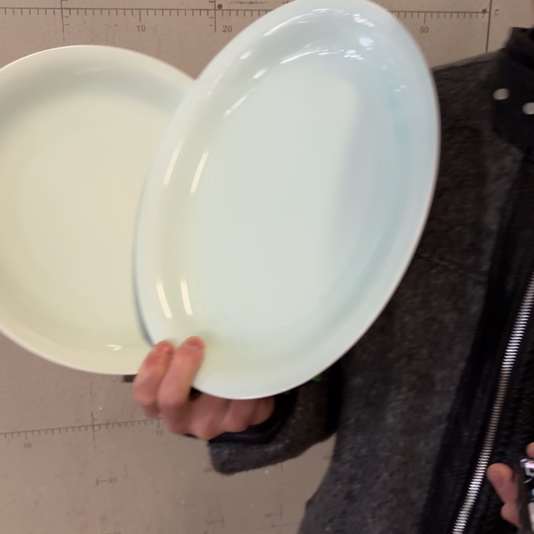 瓷影青高白泥鱼盘加圆盘