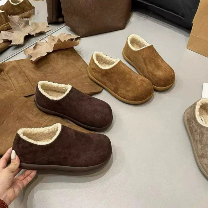 2025冬季新款绒面丑萌大头勃肯鞋女