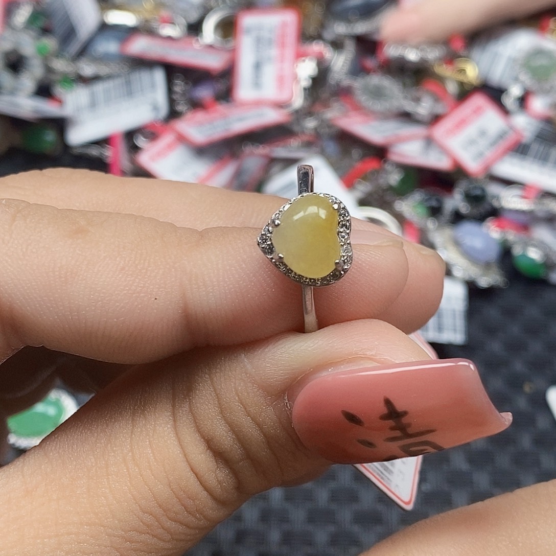 翡翠银S925镶嵌戒指