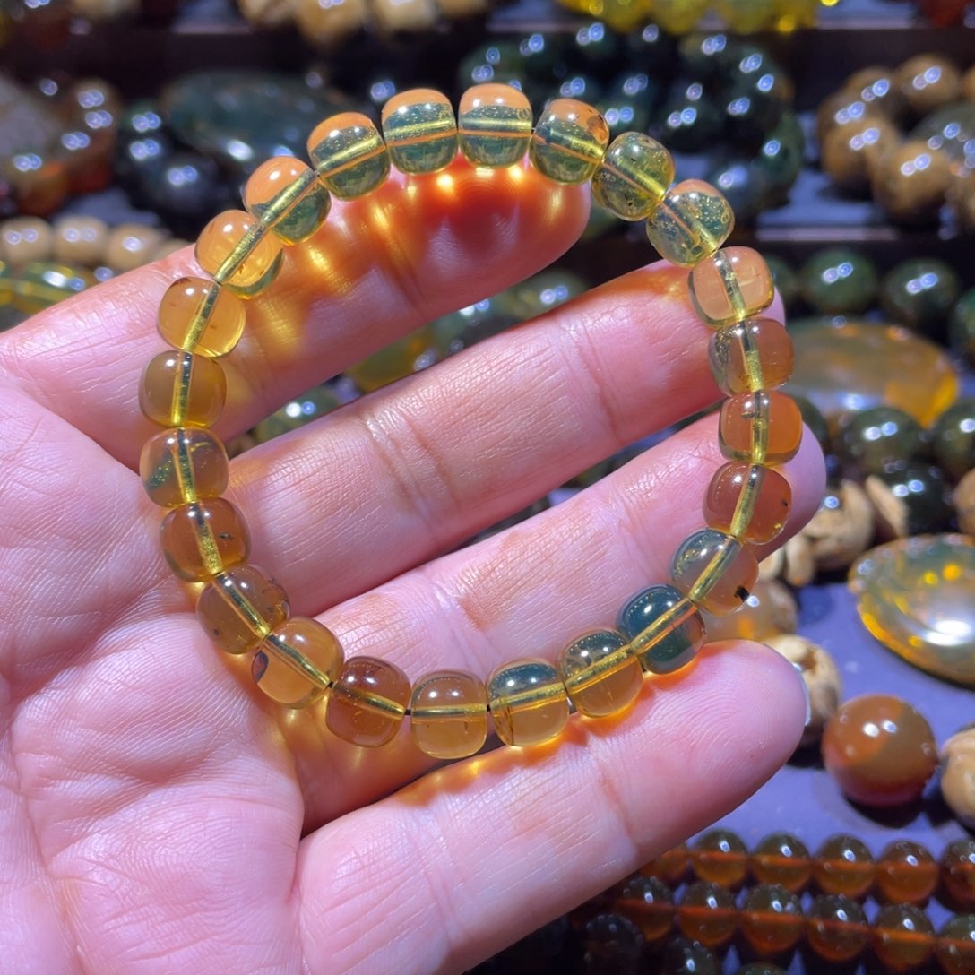 琥珀未镶嵌手链天然