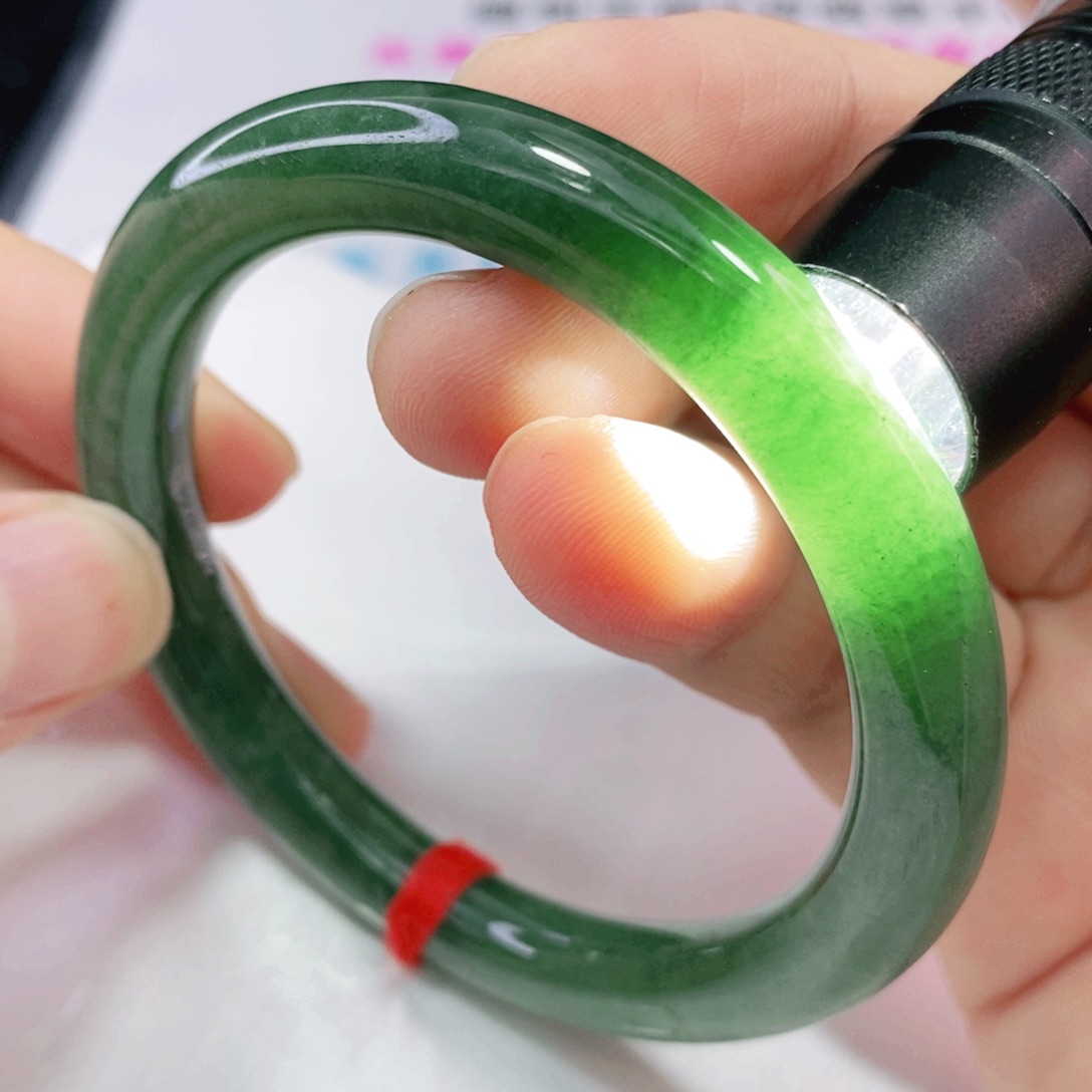 未镶嵌手镯翡翠54.3圈口圆条