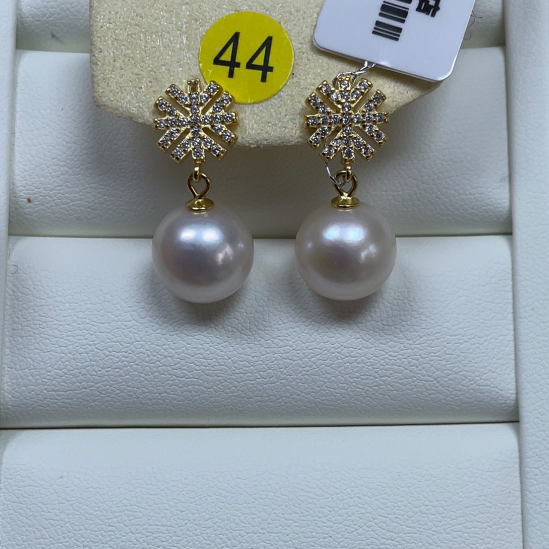 银S925镶嵌海水珍珠吊坠(不含链)11-12mm