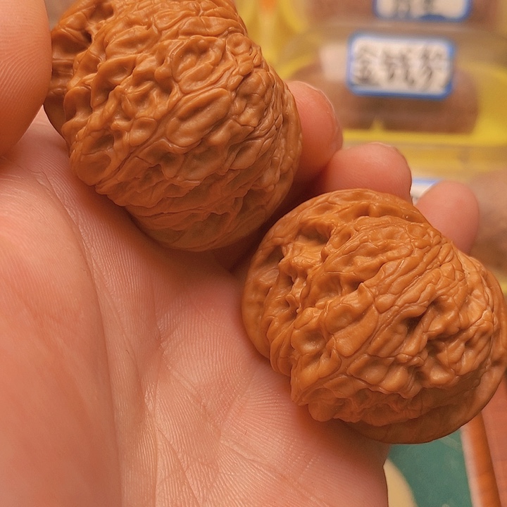 文玩核桃把件44+全品老树红皮大磨盘