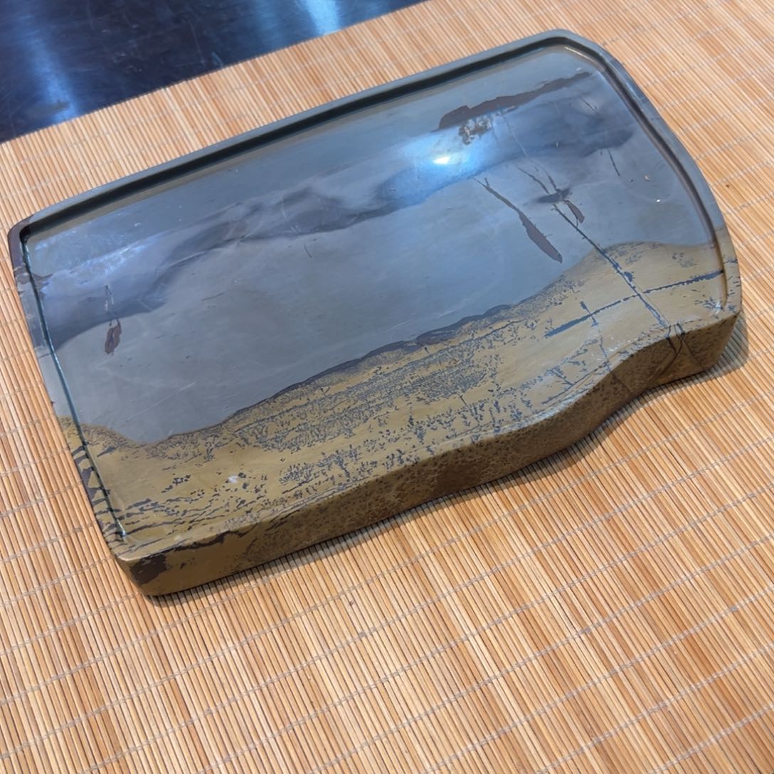 天然国画石干泡台21*14