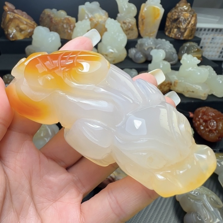 玛瑙/玉髓合金手把件